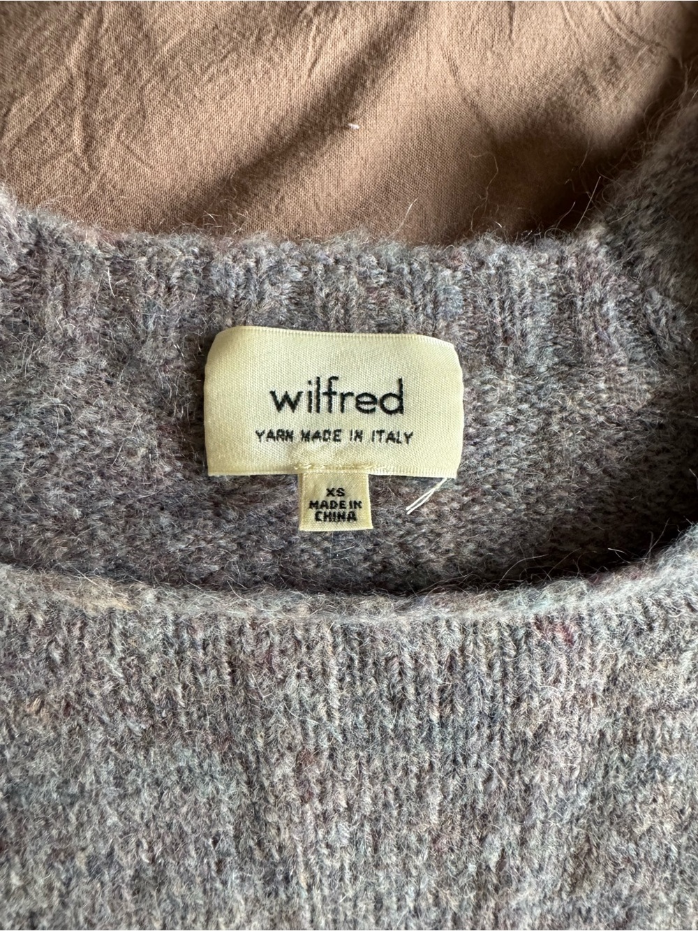 Wilfred Heathered Mauve Crewneck Sweater